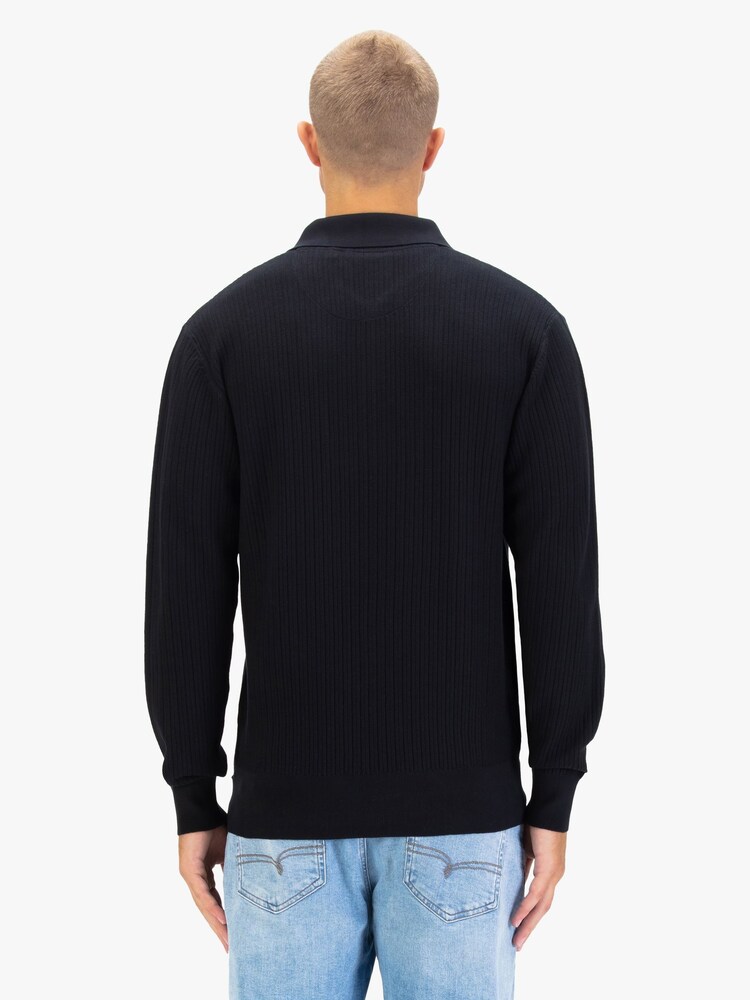 Luke 1977 Lifton Black Quarter Zip Knitted Jumper - Image 2 of 7