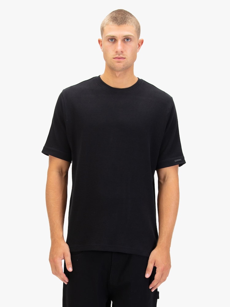 Luke 1977 Ellison Textured Black T-Shirt - Image 1 of 6