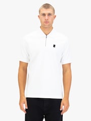 Luke 1977 Penrith Zip Neck Black Polo Shirt - Image 1 of 6