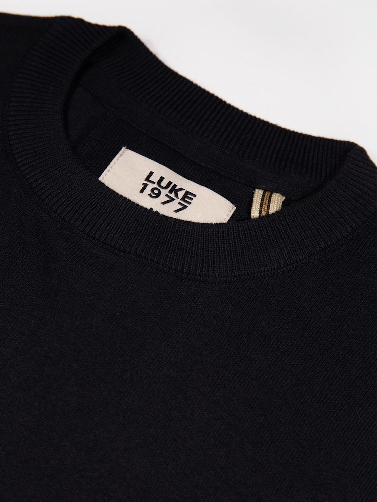 Luke 1977 Noah 1000 Black Super Fine Knitted Jumper - Image 6 of 6 Luke 1977 Noah 1000 Black Super Fine Knitted Jumper - Image 6 of 6
