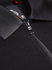 Luke 1977 Penrith Zip Neck Black Polo Shirt - Image 6 of 7