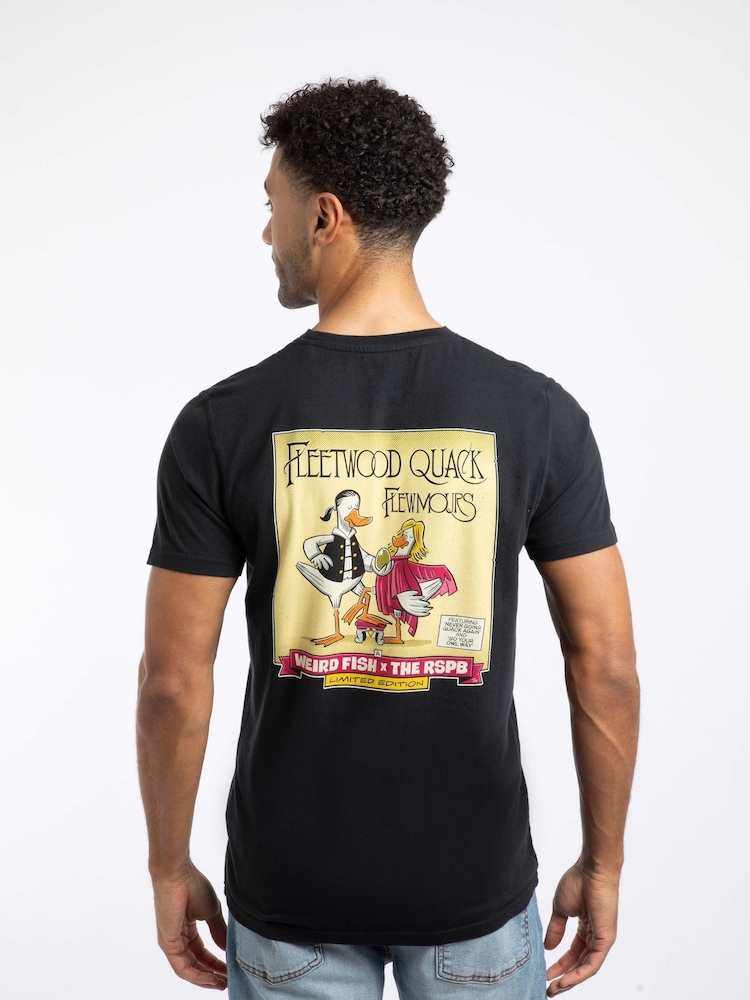 Weird Fish Black Flewmours Back Print Artist T-Shirt - Image 2 of 6 Weird Fish Black Flewmours Back Print Artist T-Shirt - Image 2 of 6