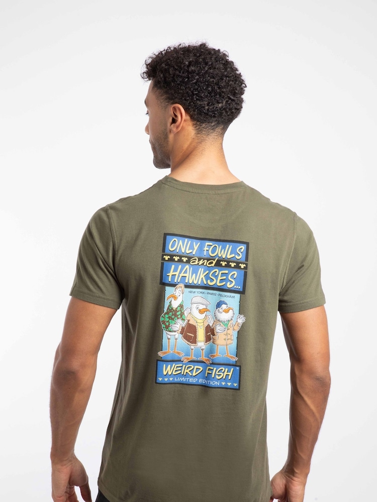 Weird Fish Green Only Fowls and Hawkses Back Print Artist T-Shirt - Image 2 of 6
