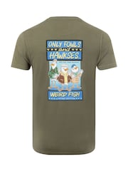 Weird Fish Green Only Fowls and Hawkses Back Print Artist T-Shirt - Image 6 of 6