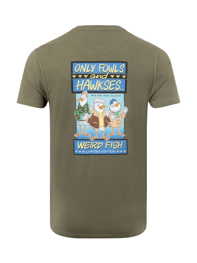 Weird Fish Green Only Fowls and Hawkses Back Print Artist T-Shirt - Image 6 of 6