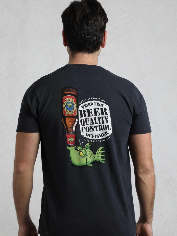Weird Fish Blue Beer Offisher Back Print Artist T-Shirt - Image 2 of 6 Weird Fish Blue Beer Offisher Back Print Artist T-Shirt - Image 2 of 6