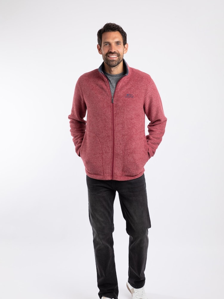 Weird Fish Pink Shires Full Zip Grid Fleece - Image 1 of 6 Weird Fish Pink Shires Full Zip Grid Fleece - Image 1 of 6