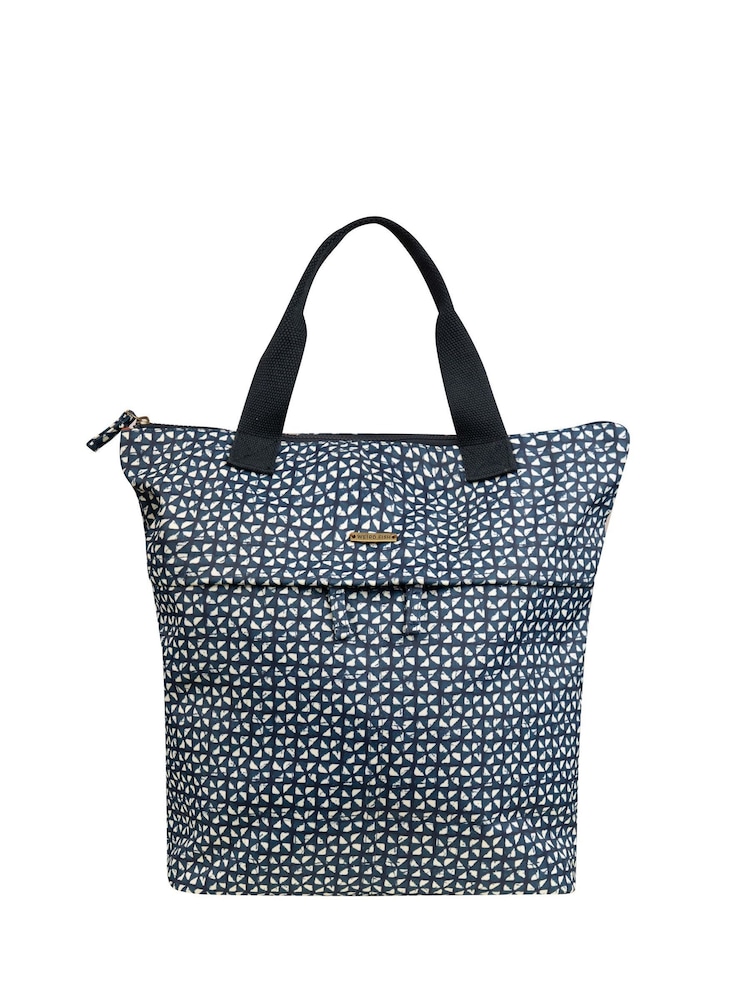 Weird Fish Sky Blue Ekora Printed Polyester Backpack - Image 1 of 6 Weird Fish Sky Blue Ekora Printed Polyester Backpack - Image 1 of 6