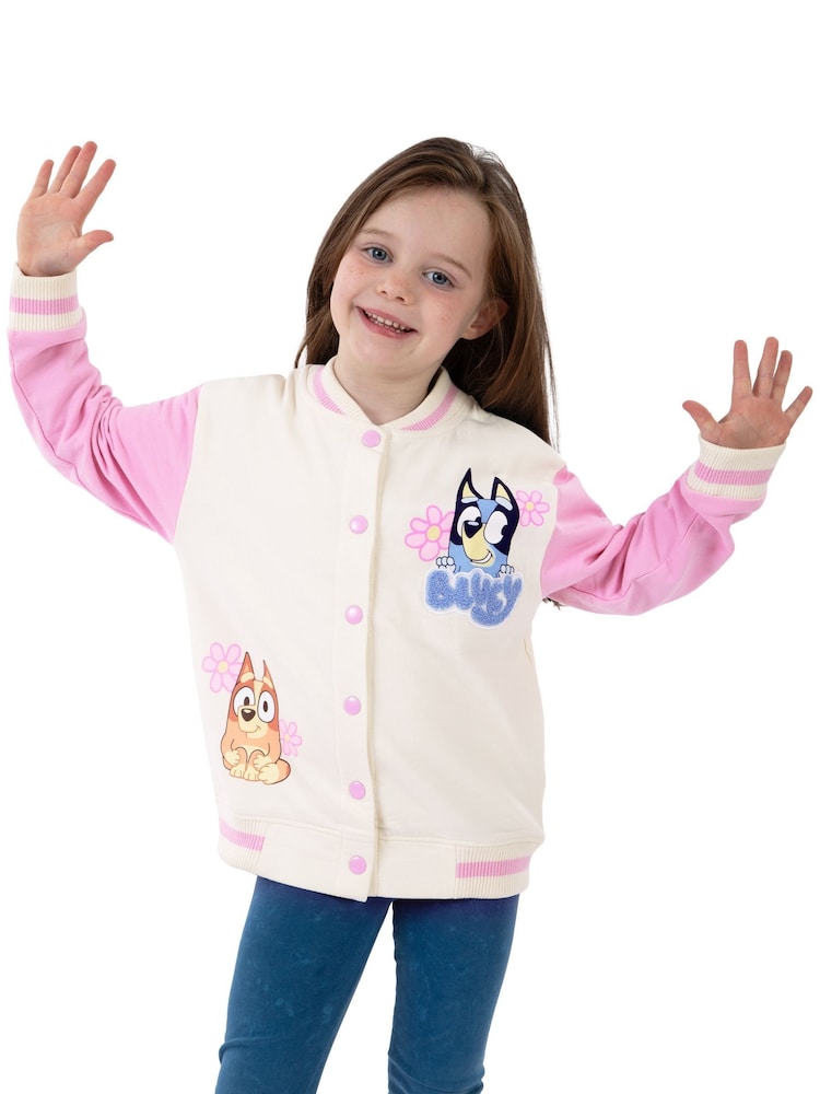 Character Pink Bluey And Bingo Girls Bomber Jacket - Image 2 of 11