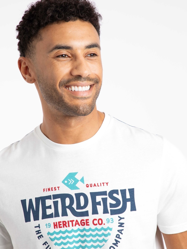Weird Fish Cream Heritage Surf Front Print Graphic T-Shirt - Image 1 of 6 Weird Fish Cream Heritage Surf Front Print Graphic T-Shirt - Image 1 of 6