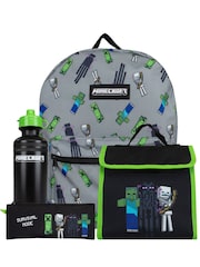 Character Minecraft 4 Piece Backpack Lunch bag And Water Bottle Set - Imagen 1 de 8