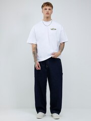 River Island White Oversized Classic Car T-Shirt - Image 1 of 4