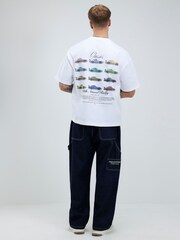 River Island White Oversized Classic Car T-Shirt - Image 2 of 4