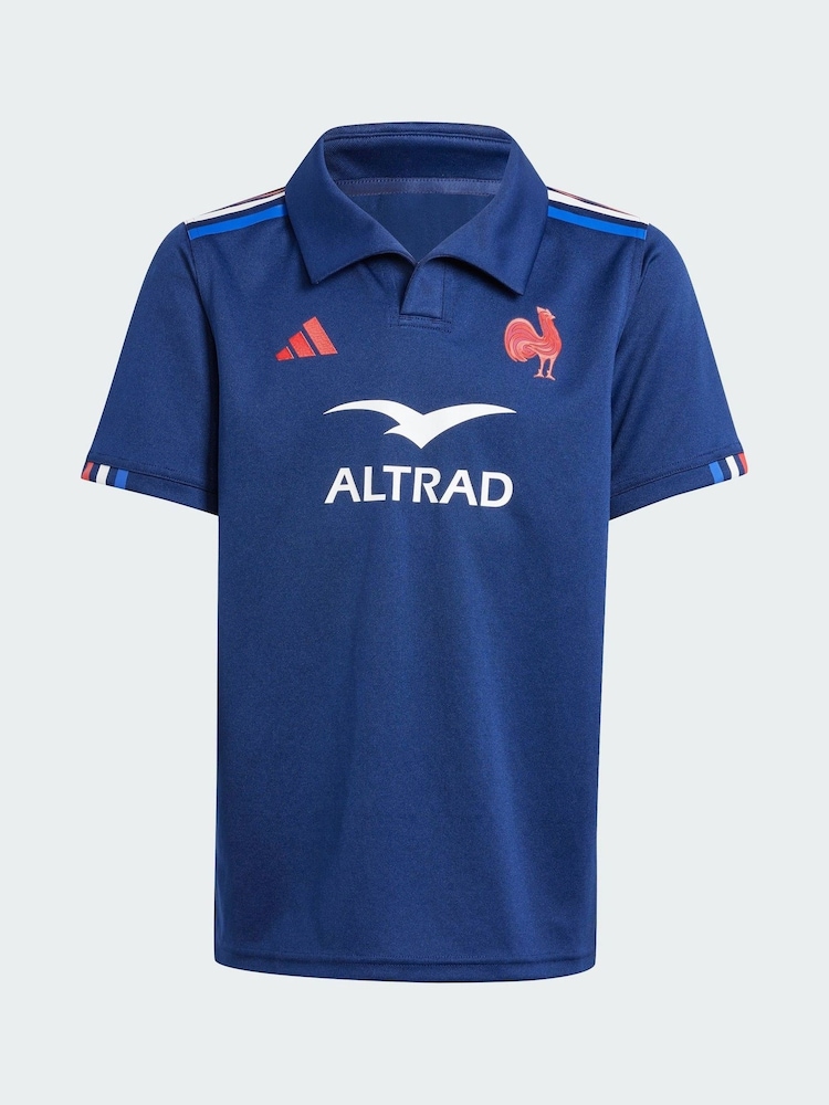 adidas Blue France Rugby Home Jersey - Image 1 of 5 adidas Blue France Rugby Home Jersey - Image 1 of 5