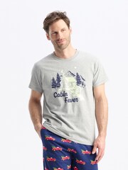 Hatley Grey Winter Cabin Men's T-Shirt - Image 1 of 3