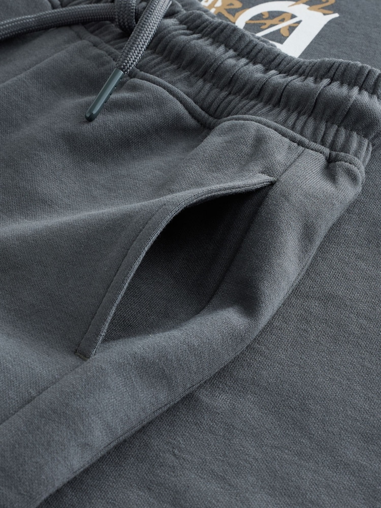 Charcoal Grey Heavyweight Short Sleeve T-Shirt and Shorts Set (3-16yrs) - Image 6 of 6