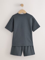 Charcoal Grey Heavyweight Short Sleeve T-Shirt and Shorts Set (3-16yrs) - Image 8 of 11