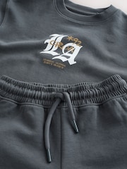 Charcoal Grey Heavyweight Short Sleeve T-Shirt and Shorts Set (3-16yrs) - Image 9 of 11