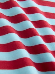 Blue/Red Striped Layered Short Sleeve Crew Neck T-Shirt - Image 8 of 8