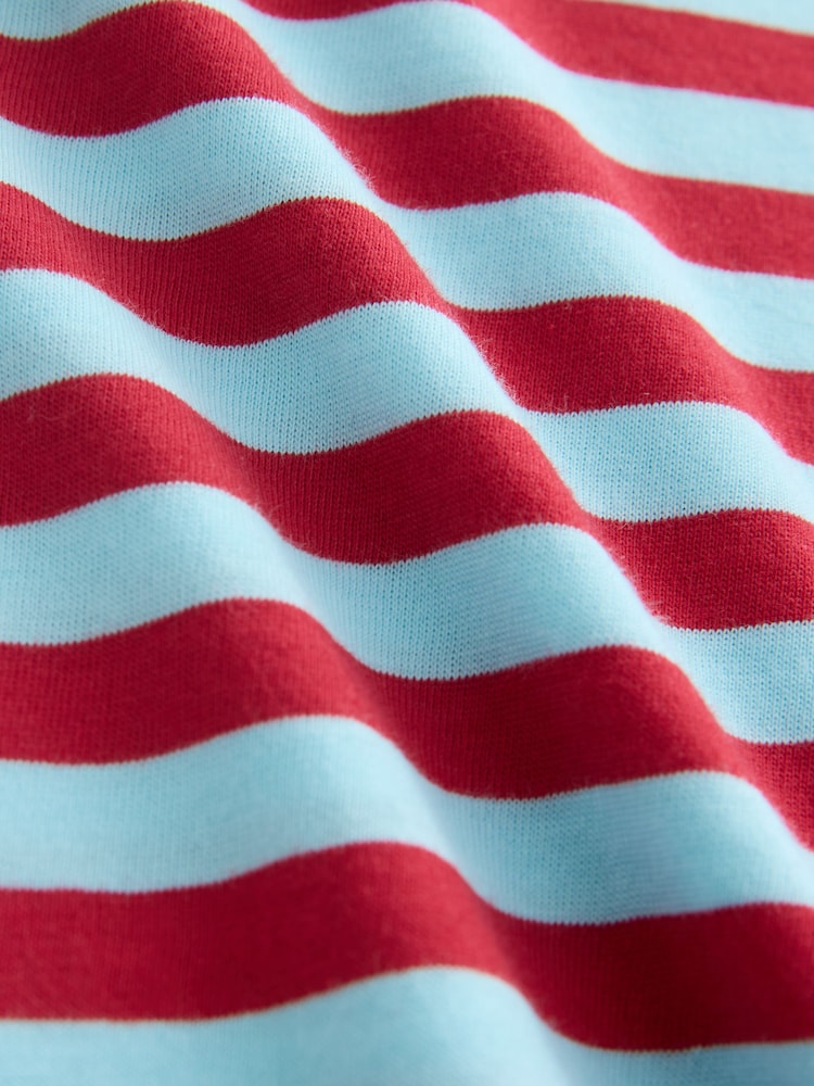 Blue/Red Striped Layered Short Sleeve Crew Neck T-Shirt - Image 8 of 8