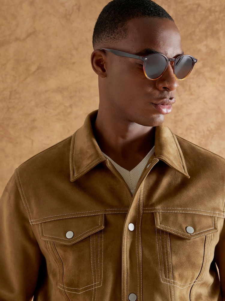River Island Brown Suedette Western Jacket - Image 2 of 4