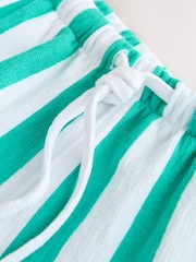 Green/Ecru Stripe Graphic Jersey Shorts - Image 5 of 5