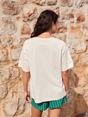 Ecru Bikini Graphic Crochet Short Sleeve Crew Neck T-Shirt - Image 3 of 4