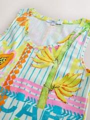 Fruit Print Raw Seam Detail Thick Strap Vest - Image 3 of 3