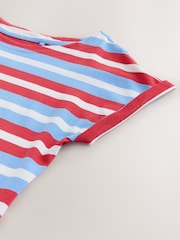 Blue/Red Stripe Cap Sleeve T-Shirt - Image 7 of 8