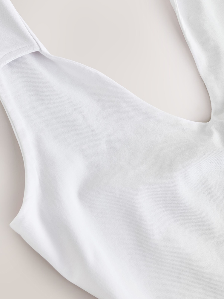 White Collared Halter Neck Top - Image 6 of 6