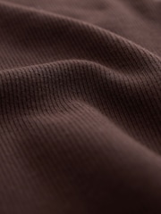 巧克力棕色 - Quarter Zip Ribbed Racer Vest - 6的图像6｝