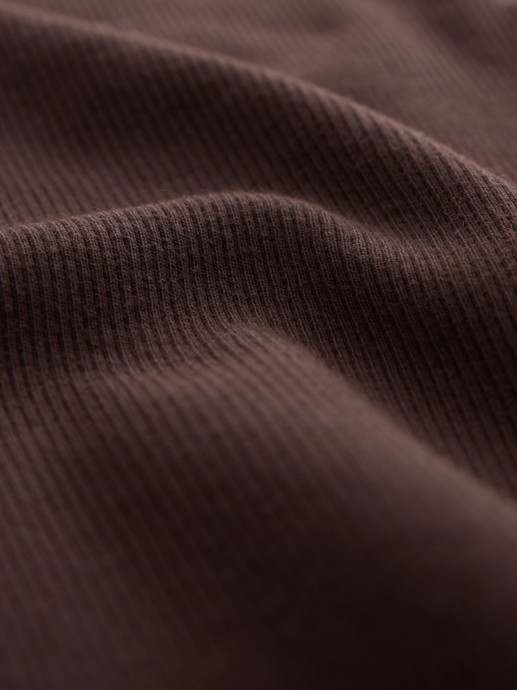 巧克力棕色 - Quarter Zip Ribbed Racer Vest - 6的图像6｝