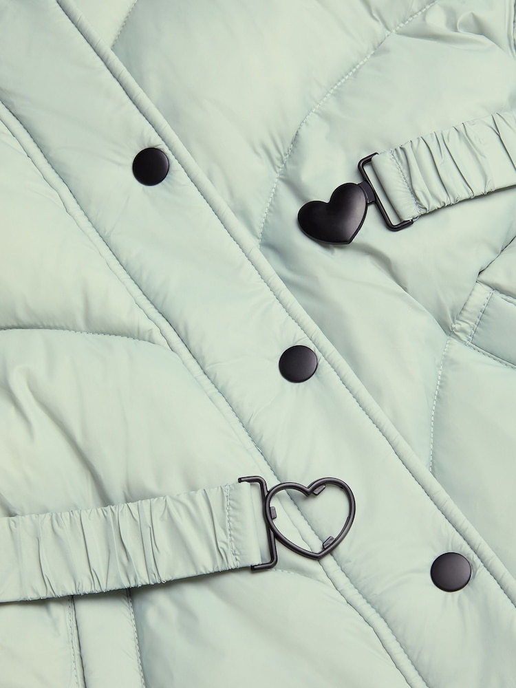 Monsoon Green Belted Puffer Coat - Image 4 of 4 Monsoon Green Belted Puffer Coat - Image 4 of 4