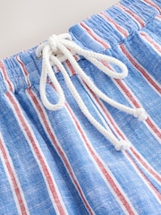 Blue/Red Stripe Double Cloth Knee Shorts - Image 8 of 9