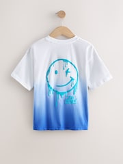 Blue/White Dip Dye Short Sleeve Graphic T-Shirt (3-16yrs) - Image 6 of 8