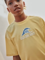 Yellow Waves Short Sleeve Graphic T-Shirt (3-16yrs) - Image 5 of 9