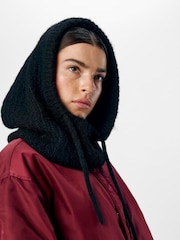 OBJECT Black Knit Balaclava Scarves - Image 1 of 4