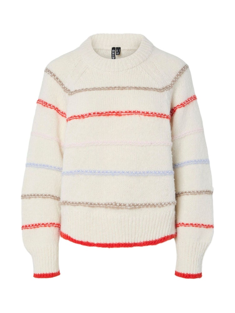 PIECES Grey Stripe Long Sleeve Jumper - Image 1 of 2 PIECES Grey Stripe Long Sleeve Jumper - Image 1 of 2