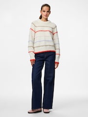 PIECES Multi Colour Stripe Long Sleeve Jumper - Image 3 of 6