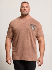 BadRhino Big & Tall Skull Racing Acid Wash T-Shirt - Imagen 3 de 5
