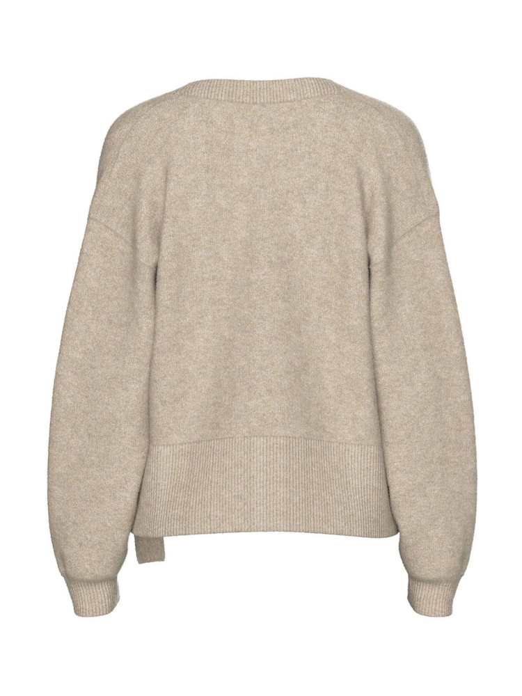 PIECES Grey Wrap Knit Cardigan - Image 2 of 2