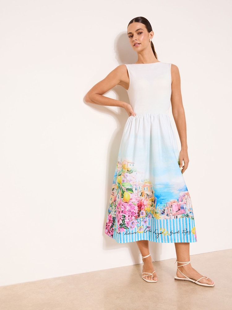 Lipsy Jersey Printed Hybrid Midi Dress - Image 2 of 4