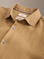 Neutral Regular Fit 100% Linen Signature Short Sleeve Shirt - Image 6 of 7