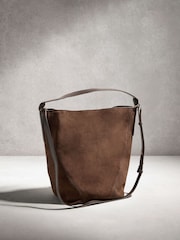 Chocolate Brown N.Premium Suede Bucket Bag - Image 1 of 5