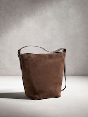 Chocolate Brown N.Premium Suede Bucket Bag - Image 2 of 5