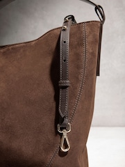 Chocolate Brown N.Premium Suede Bucket Bag - Image 4 of 5