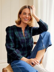 Aspiga Checked Double Cloth Cotton Blouse - Bild 1 von 3