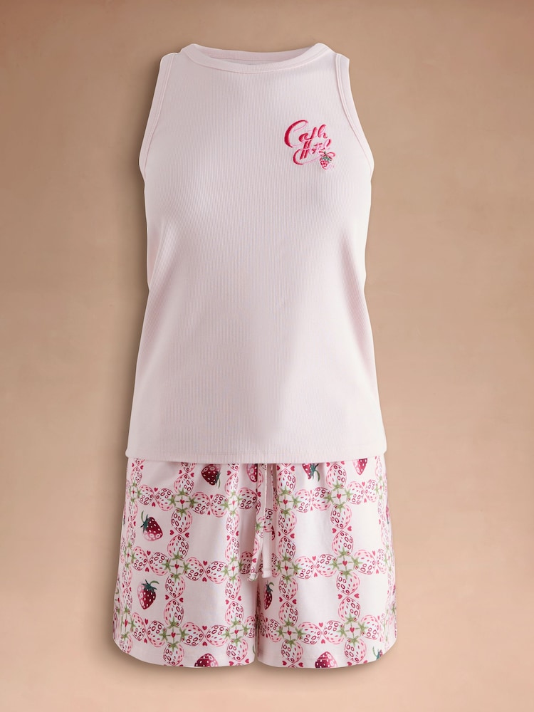 Cath Kidston Pink Raspberry Check Pyjama Set - Image 1 of 3