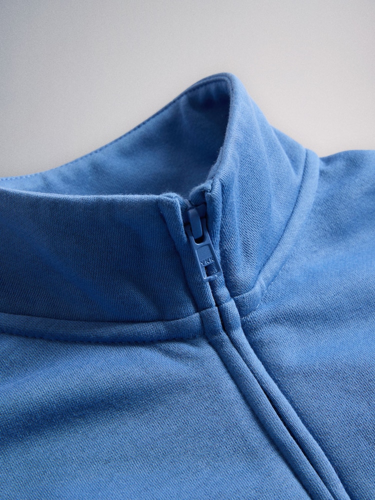 The Set 2 Pack Jersey Funnel Neck Zip Through Cropped Jacket and Shorts Pink/Blue - Image 7 of 7