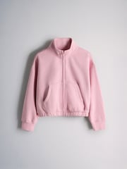 The Set 2 Pack Jersey Funnel Neck Zip Through Cropped Jacket and Shorts Pink/Blue - Image 9 of 12